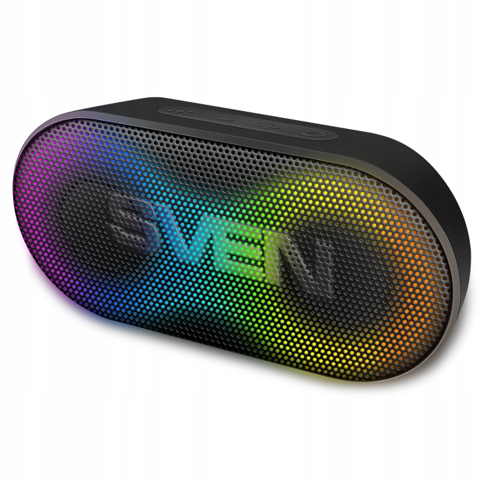 Głośnik przenośny SVEN PS-99 – Wodoodporny głośnik Bluetooth z podświetleniem RGB