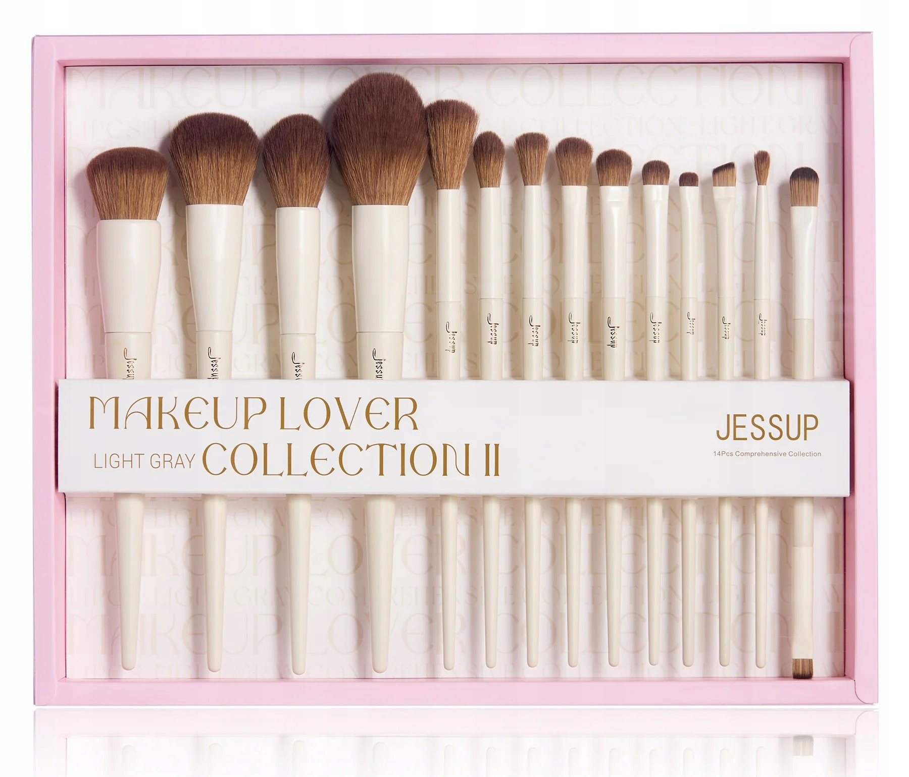 Makeup Lover Light Gray Collection II* – Zestaw 14 pędzli do makijażu T329-G