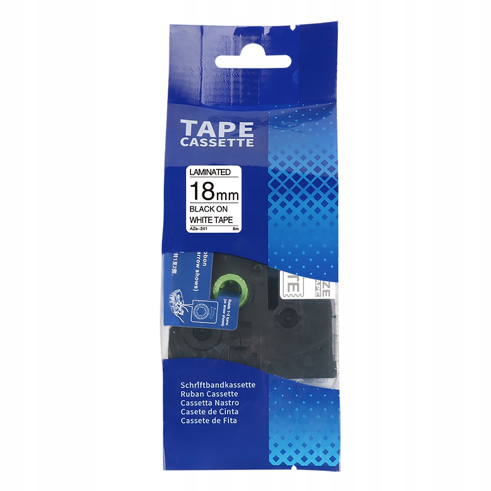 Taśma do drukarki BROTHER TZ-241 / 18mm 8m / Biała taśma TZe-241 – Idealne rozwiązanie do etykietowania