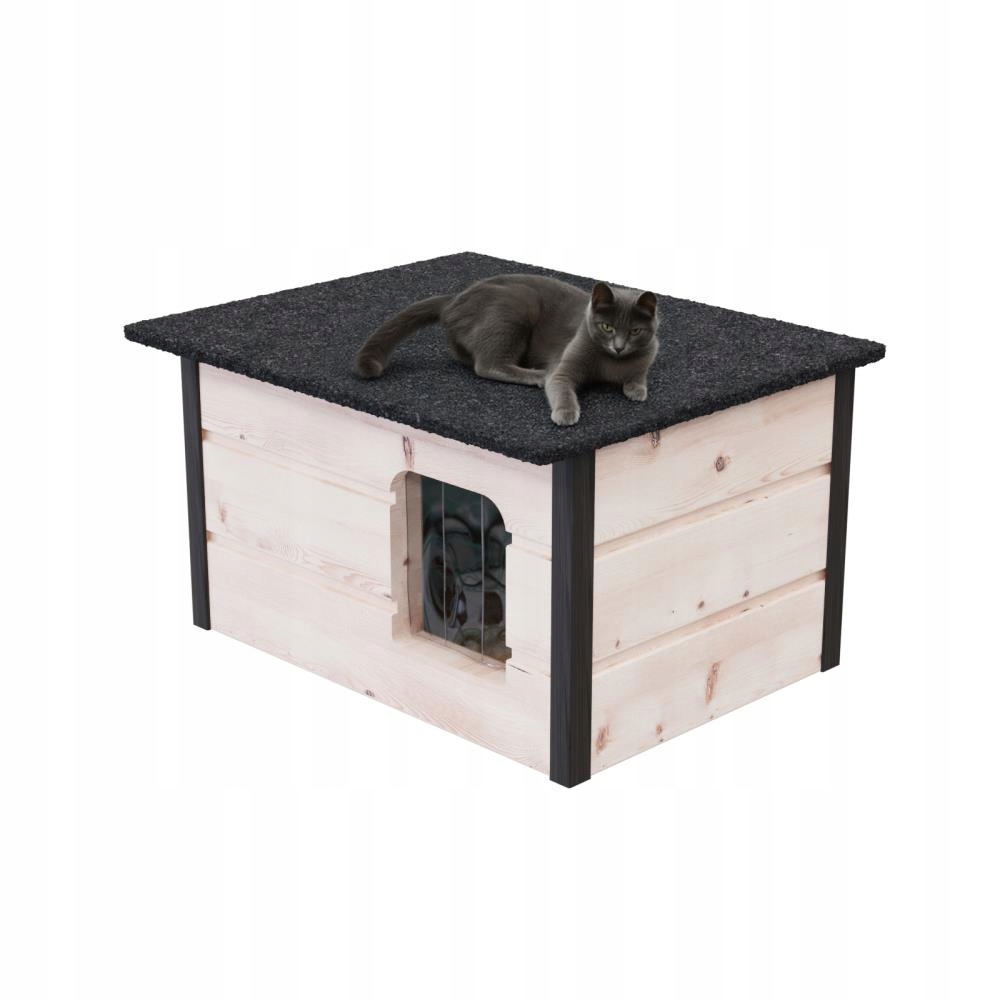 Ocieplany domek dla kota i psa TIK 57x47 CM – Komfortowe schronienie na każdą porę roku
