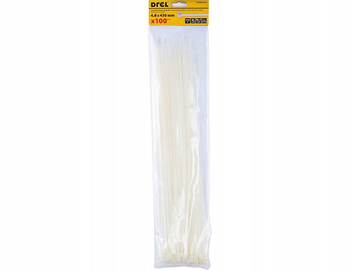 DREL Opaski zaciskowe 4.8x430 mm nylon białe – Idealne do każdego zastosowania