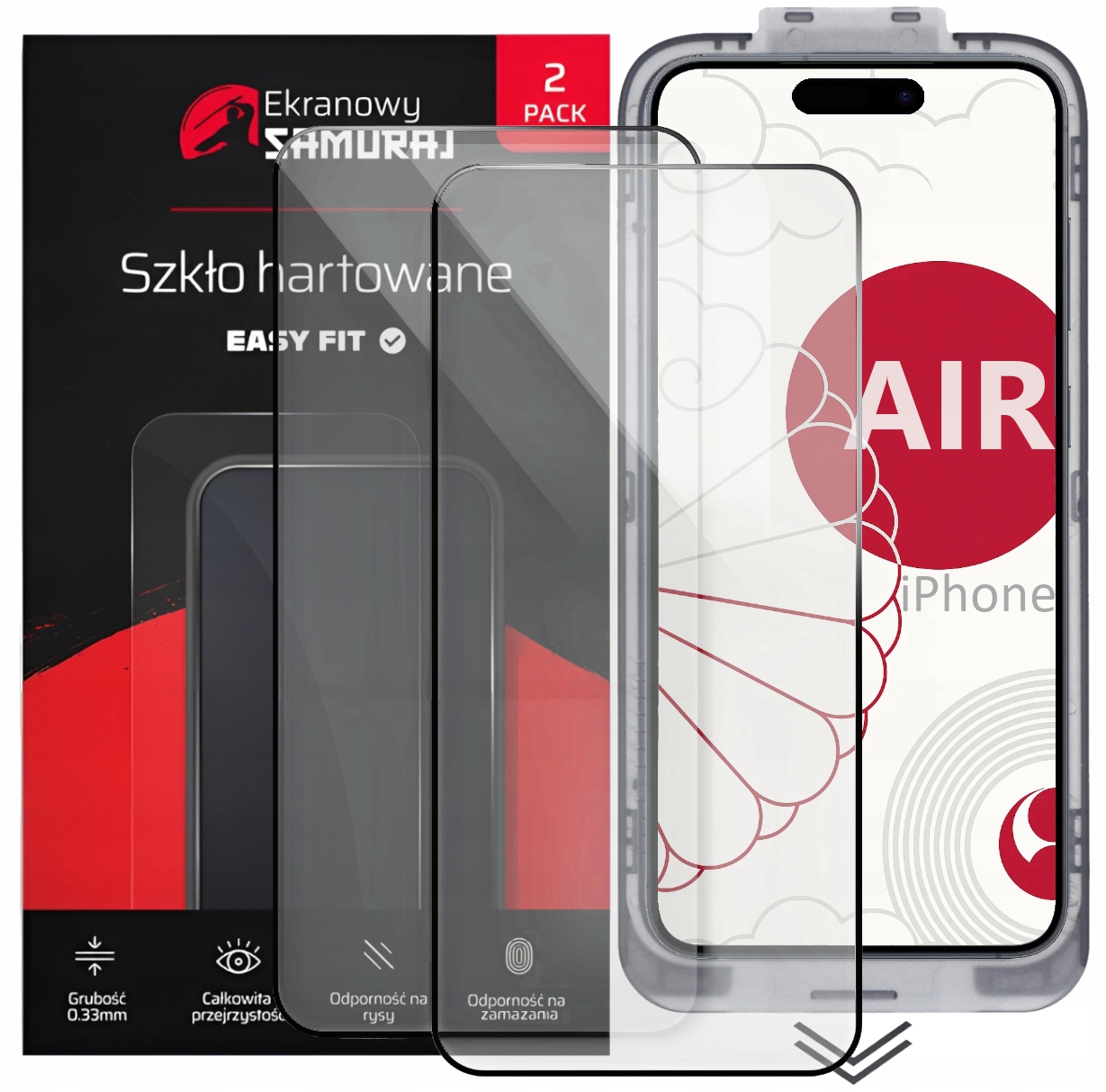 Szkło Hartowane do Apple iPhone Air z ramką Easy Fit | 2-Pack – Ochrona na najwyższym poziomie