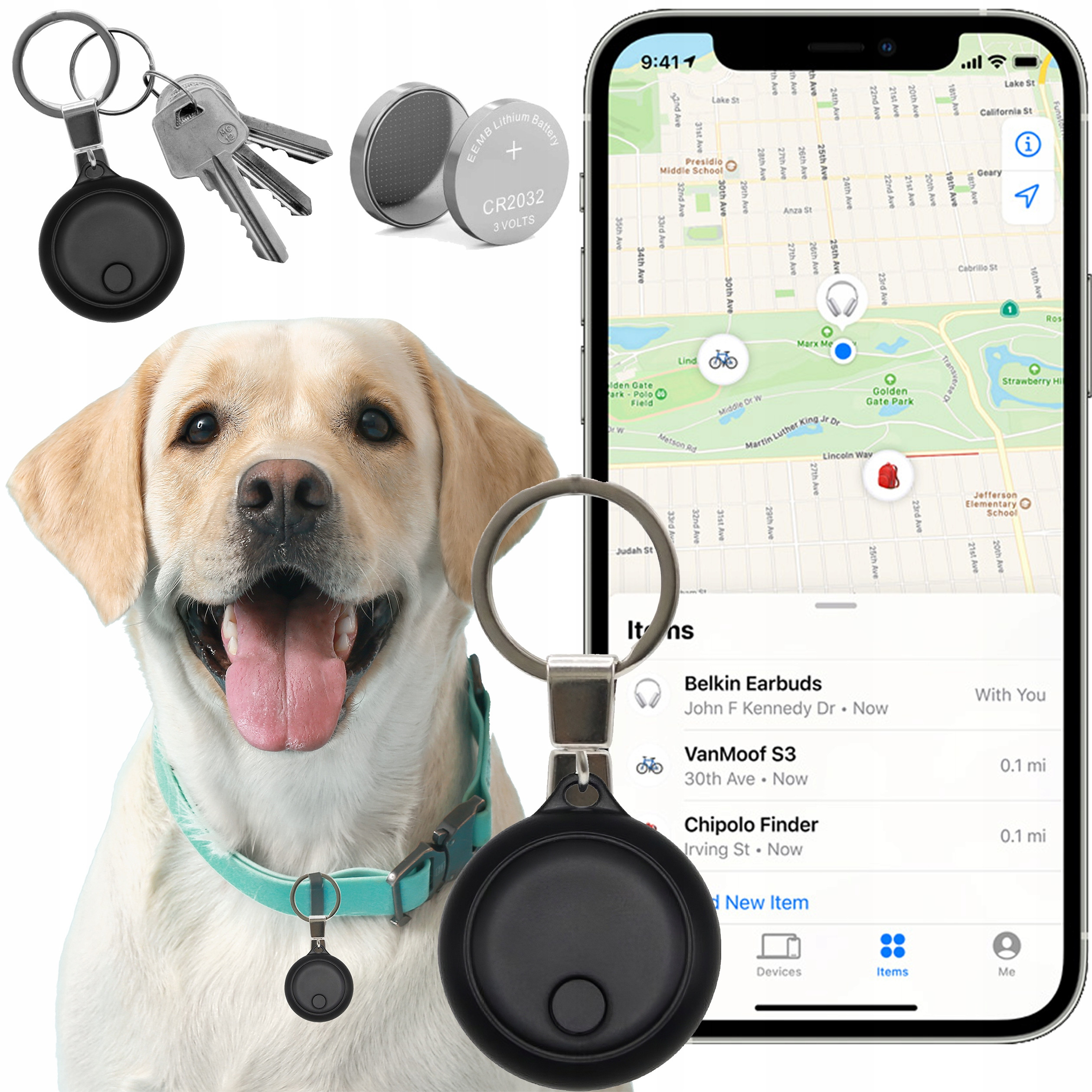 Mini lokalizator GPS dla psa kota do roweru pojazdów kluczy torby SmartTag – Bezpieczeństwo i spokój ducha