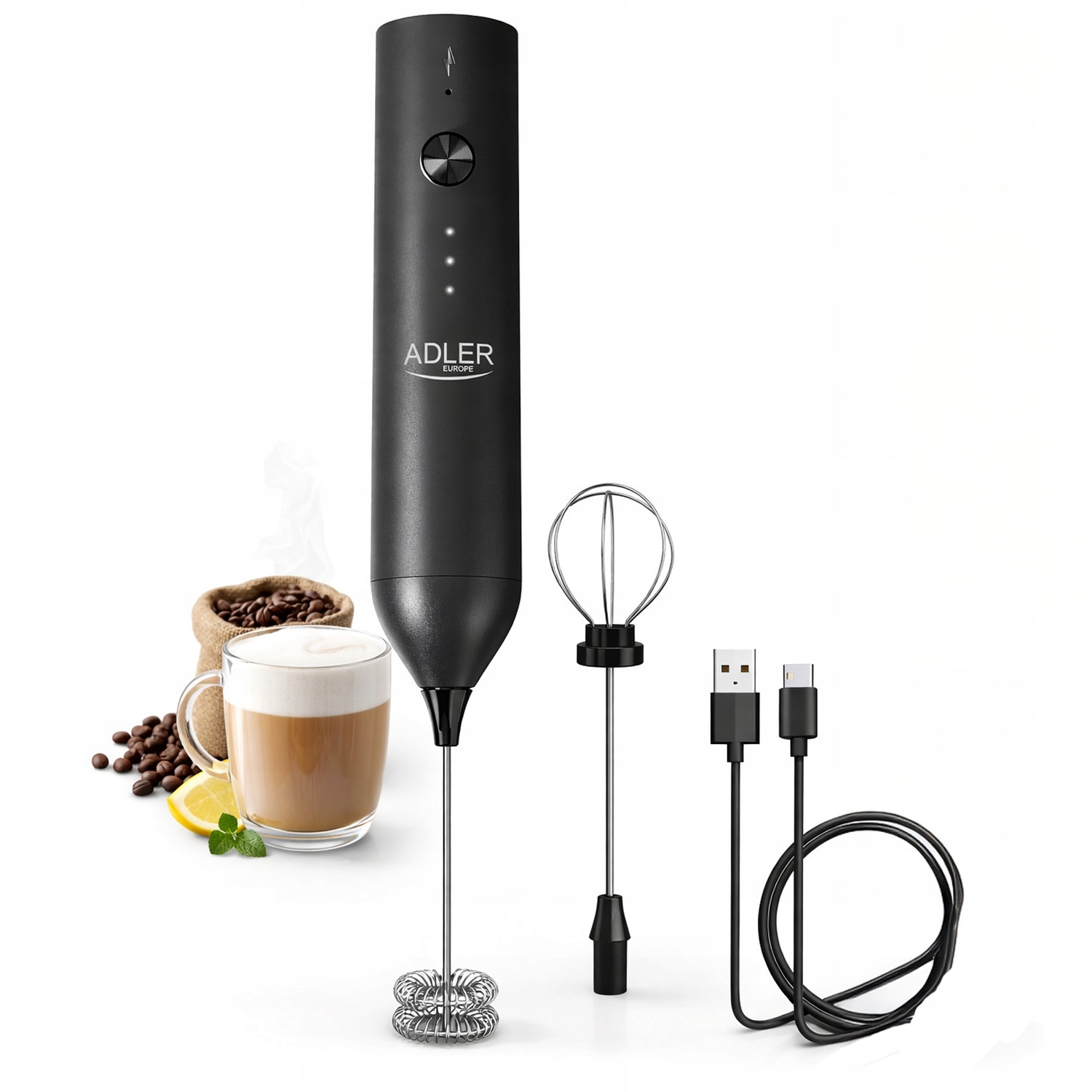 AD 4533 Akumulatorowy spieniacz do mleka – 2 w 1 dla miłośników kawy