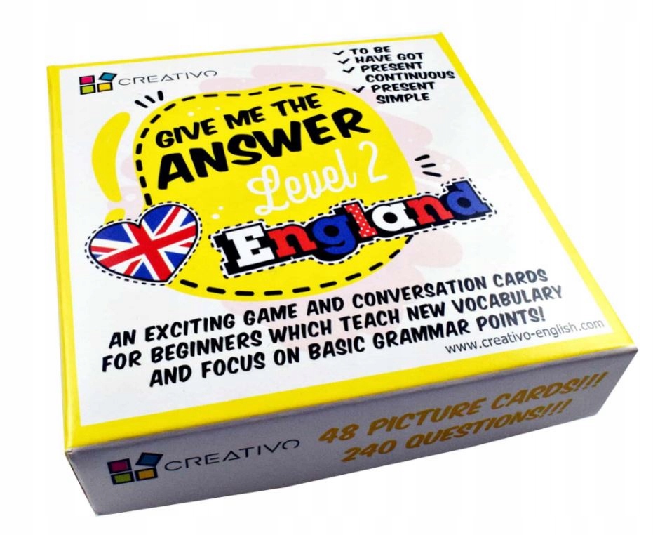 Karty do konwersacji Give Me the Answer Level 2 – Nauka języka angielskiego w zabawny sposób
