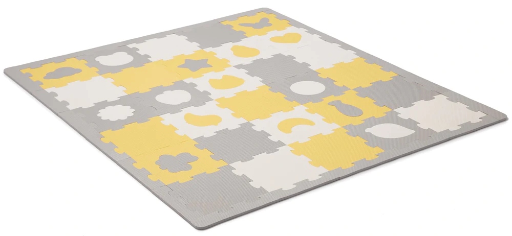 Kinderkraft Mata piankowa puzzle LUNO yellow – Bezpieczne miejsce do zabawy i nauki