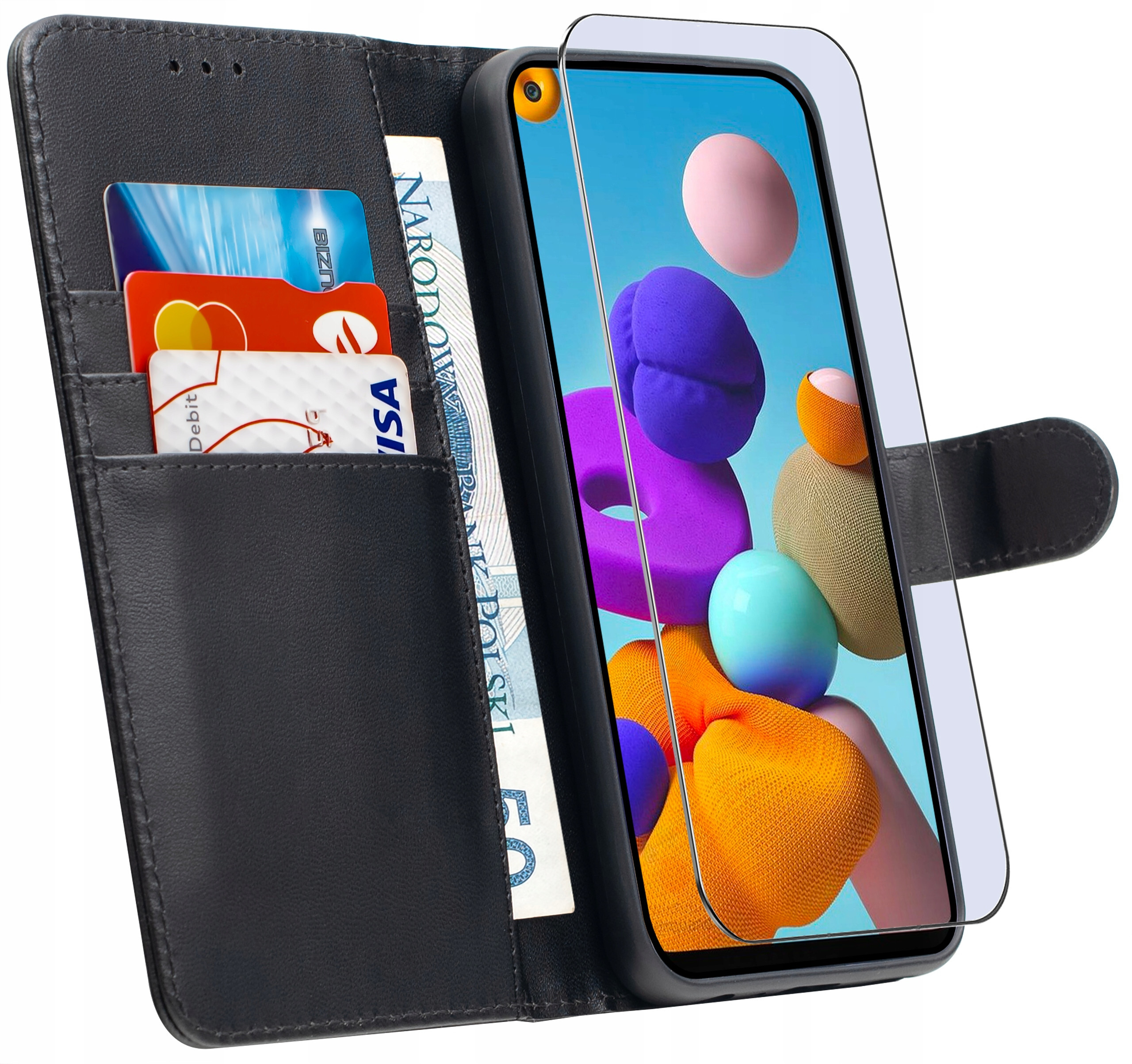 Etui do Samsung A21s | Skórzane Portfel Book Tokra Case Classic + Szkło
