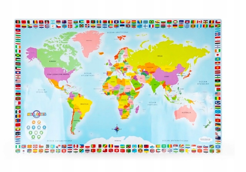 Interaktywne oceany i państwa – 150 krajów i 194 flagi do odkrycia