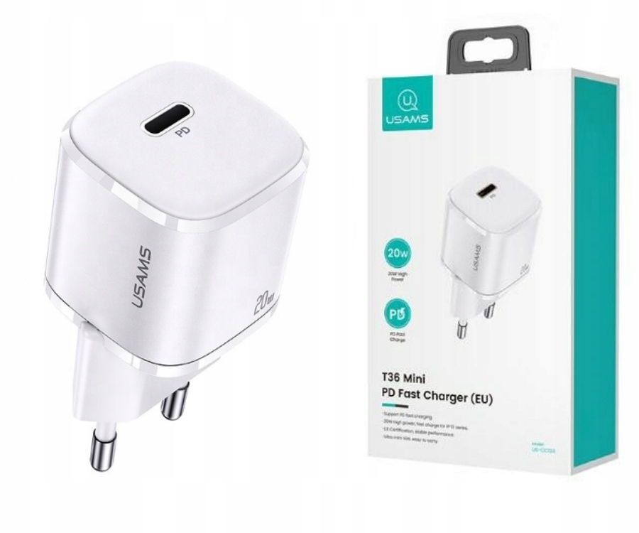 Ładowarka sieciowa USAMS T36 mini 1x USB-C 20W – Szybkie ładowanie w zasięgu ręki