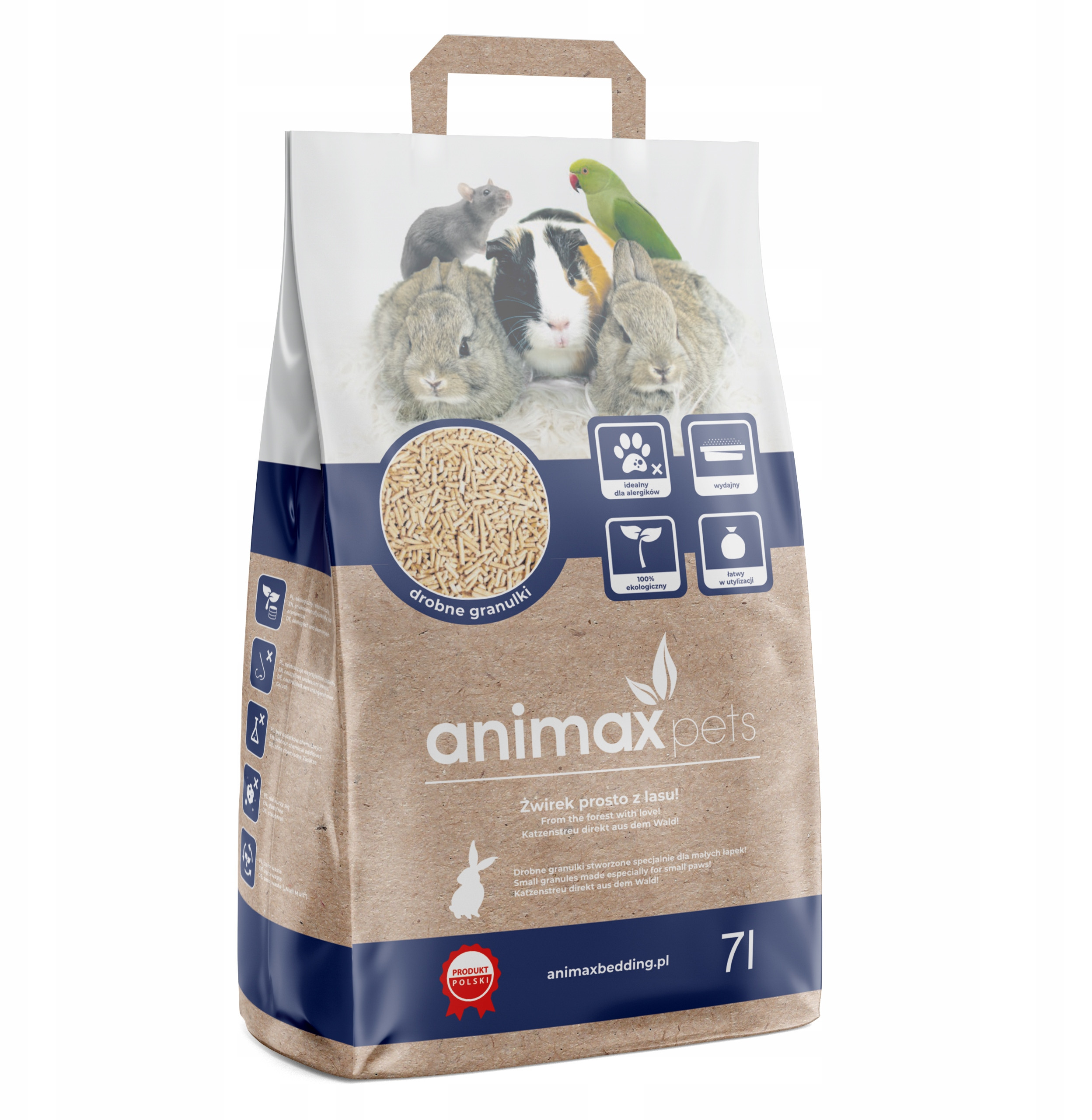 Żwirek drewniany Animax Pets 7L – Ekologiczne podłoże dla Twojego pupila