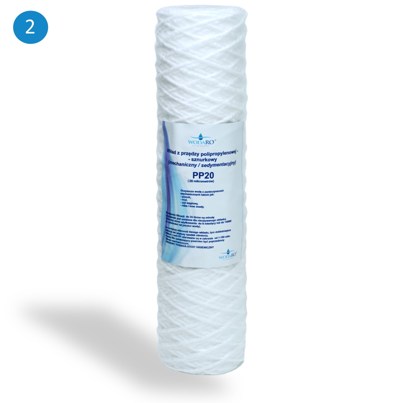 Wkład sznurkowy PP20 WODARO – Doskonała ochrona przed zanieczyszczeniami