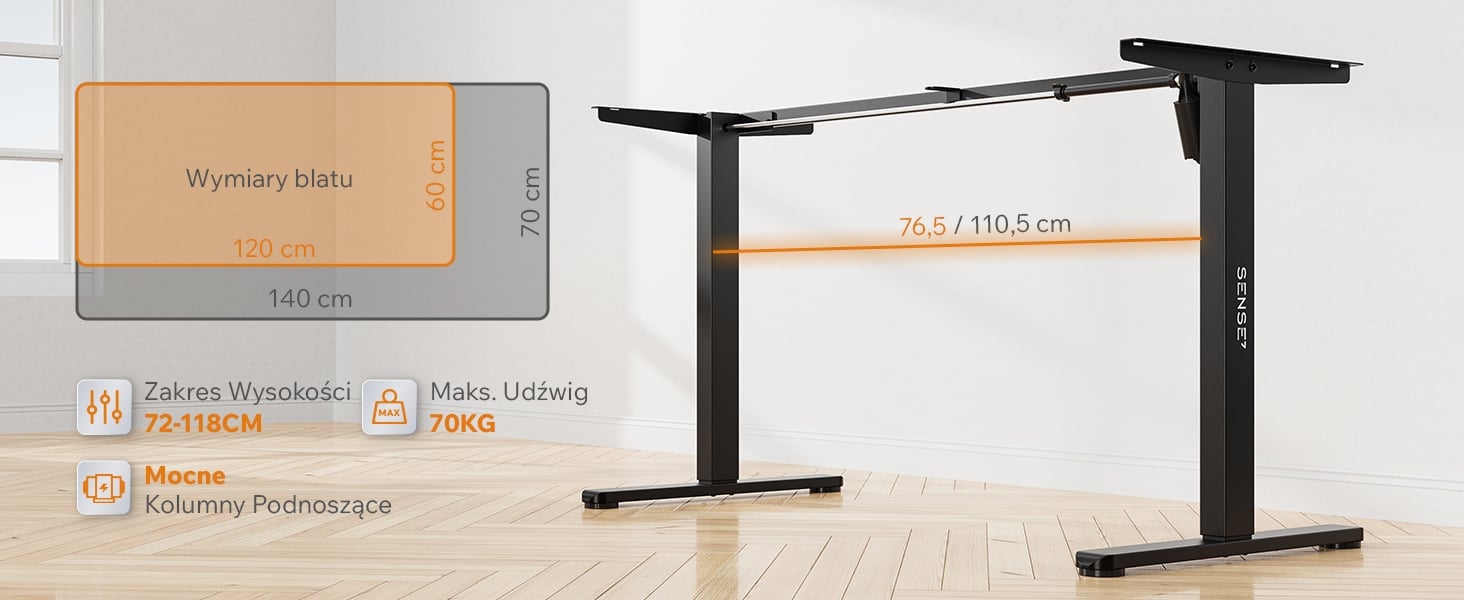 Biurko elektryczne Sense7 Nojo Light