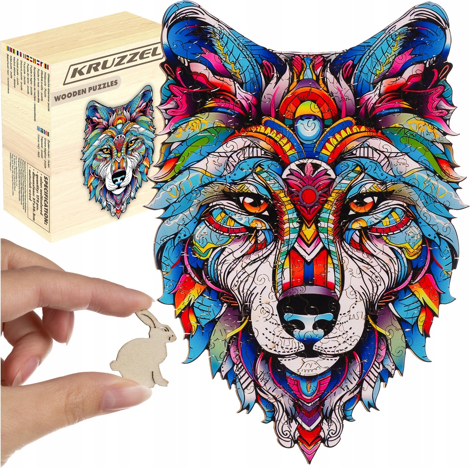 Kruzzel Układanka drewniana - puzzle Kruzzel 24552 – Naturalna zabawa dla każdego