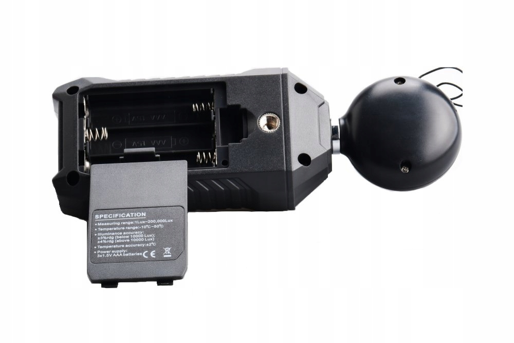 Zakres pomiaru natężenia światła – Od 1 do 200 000 Lux