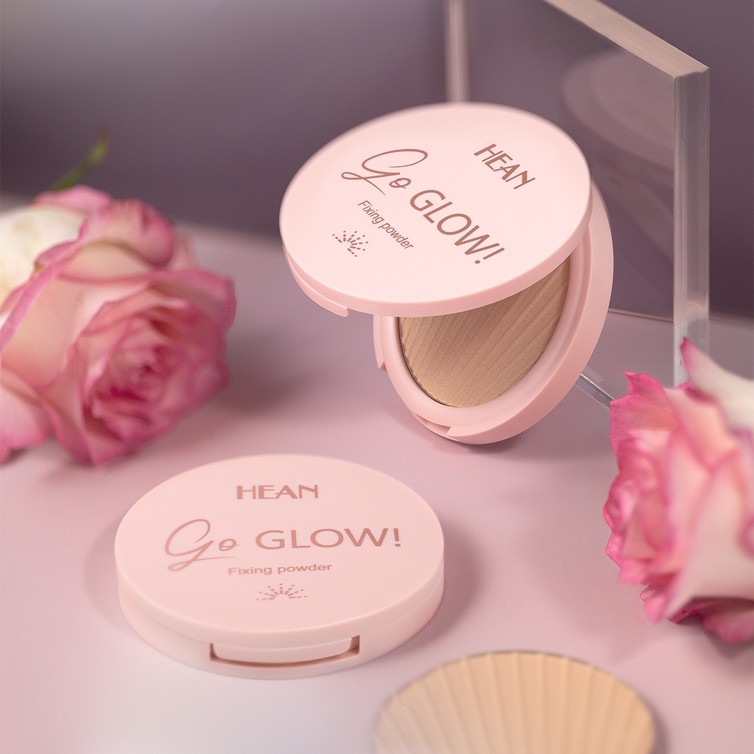Hean Puder rozświetlający Go Glow! Fixing Powder – Idealne wykończenie makijażu