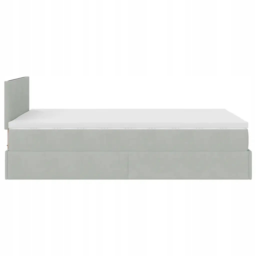 Rama łóżka otomana z materacem, szara, 120x200 cm – Komfort i styl w Twojej sypialni