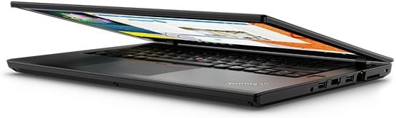 Lenovo ThinkPad A475 Front Left Side View with Top Barely Open