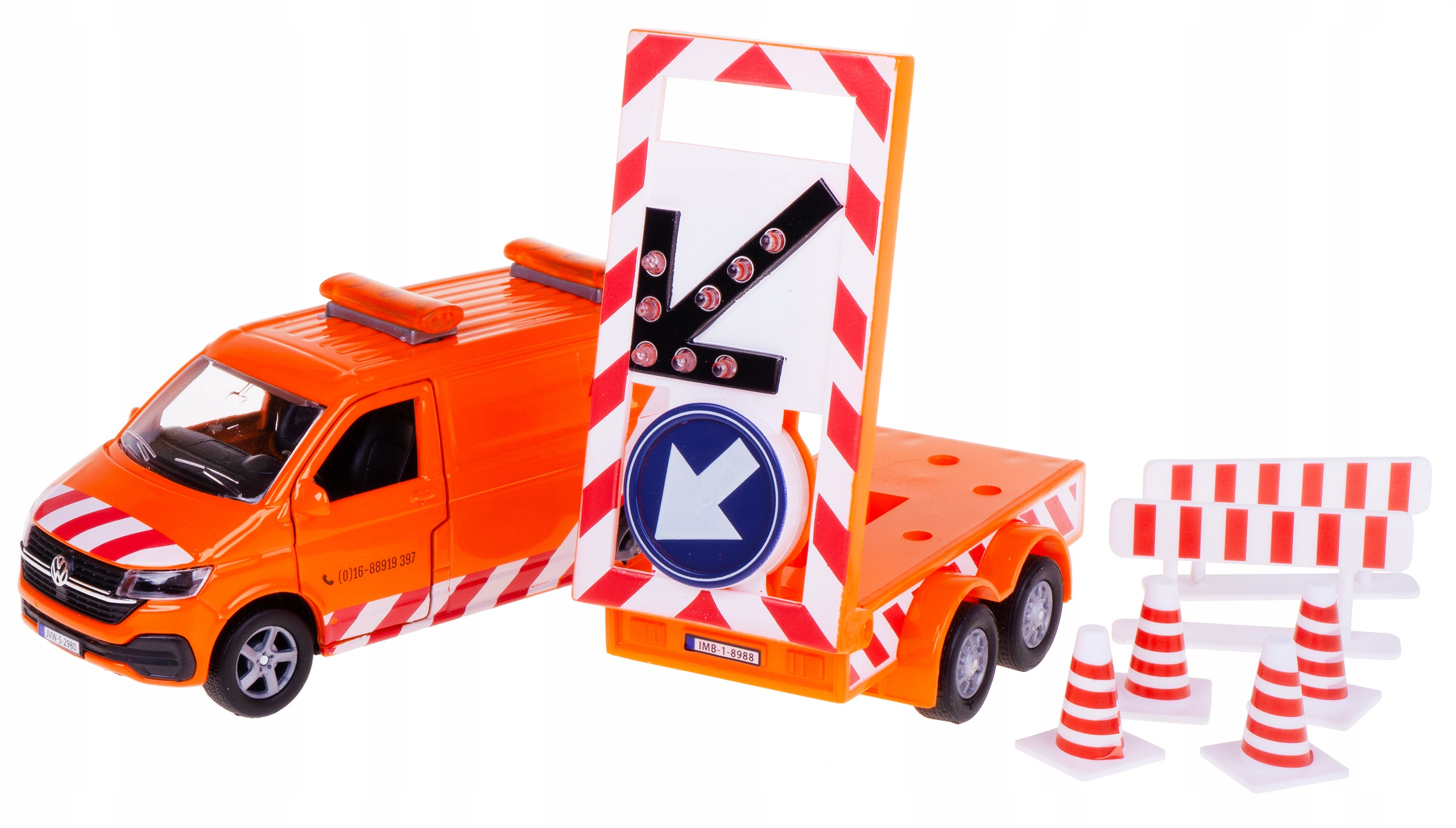 Efekty świetlne i akcesoria drogowe w zestawie