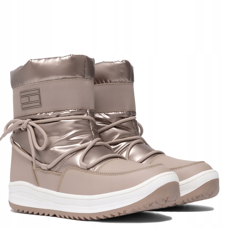 Tommy Hilfiger damskie śniegowce SNOW BOOT T3A5-34052-1474591 BRONZE – Styl i funkcjonalność w zimowych warunkach