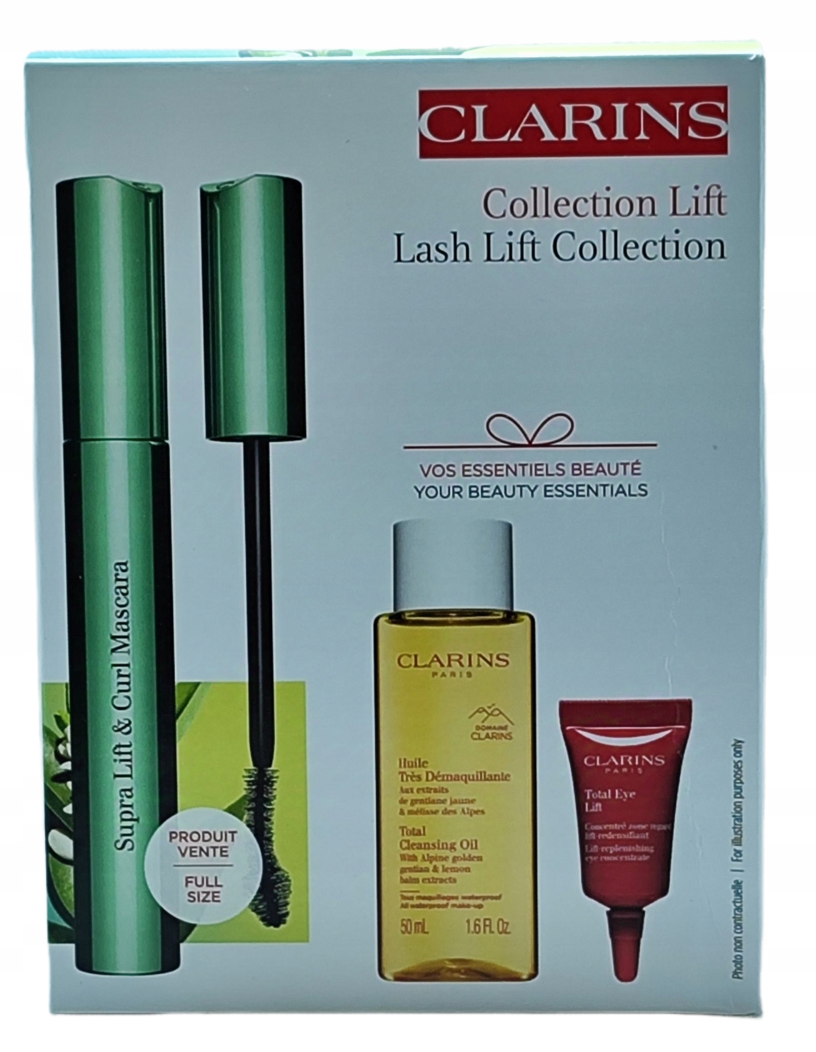 Clarins SET (Mascara Supra Lift & Curl Black 8ml + Total Eye Lift 3ml) – Idealny zestaw dla pięknych oczu