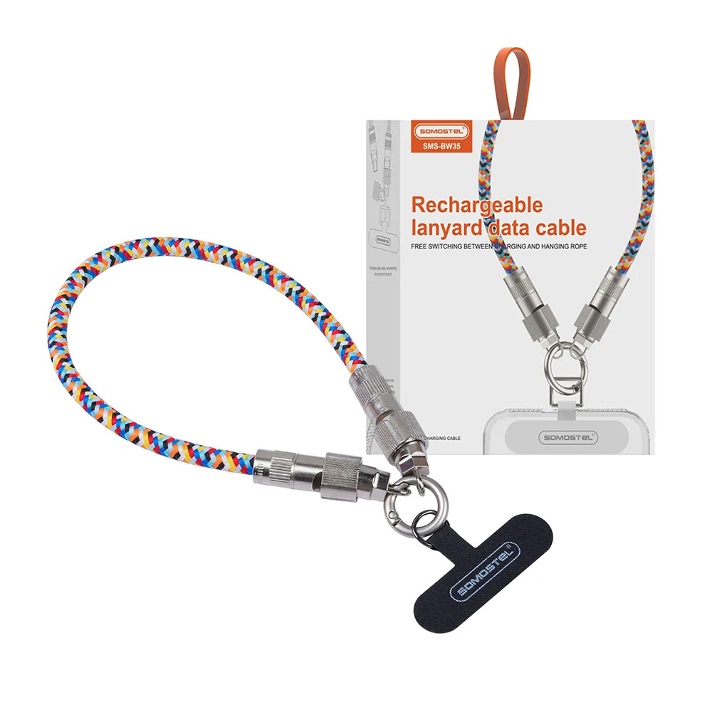 Somostel Smycz na nadgarstek + kabel Typ-C - Typ-C 60W Kolorowa SMS-BW35 – Styl i funkcjonalność w jednym