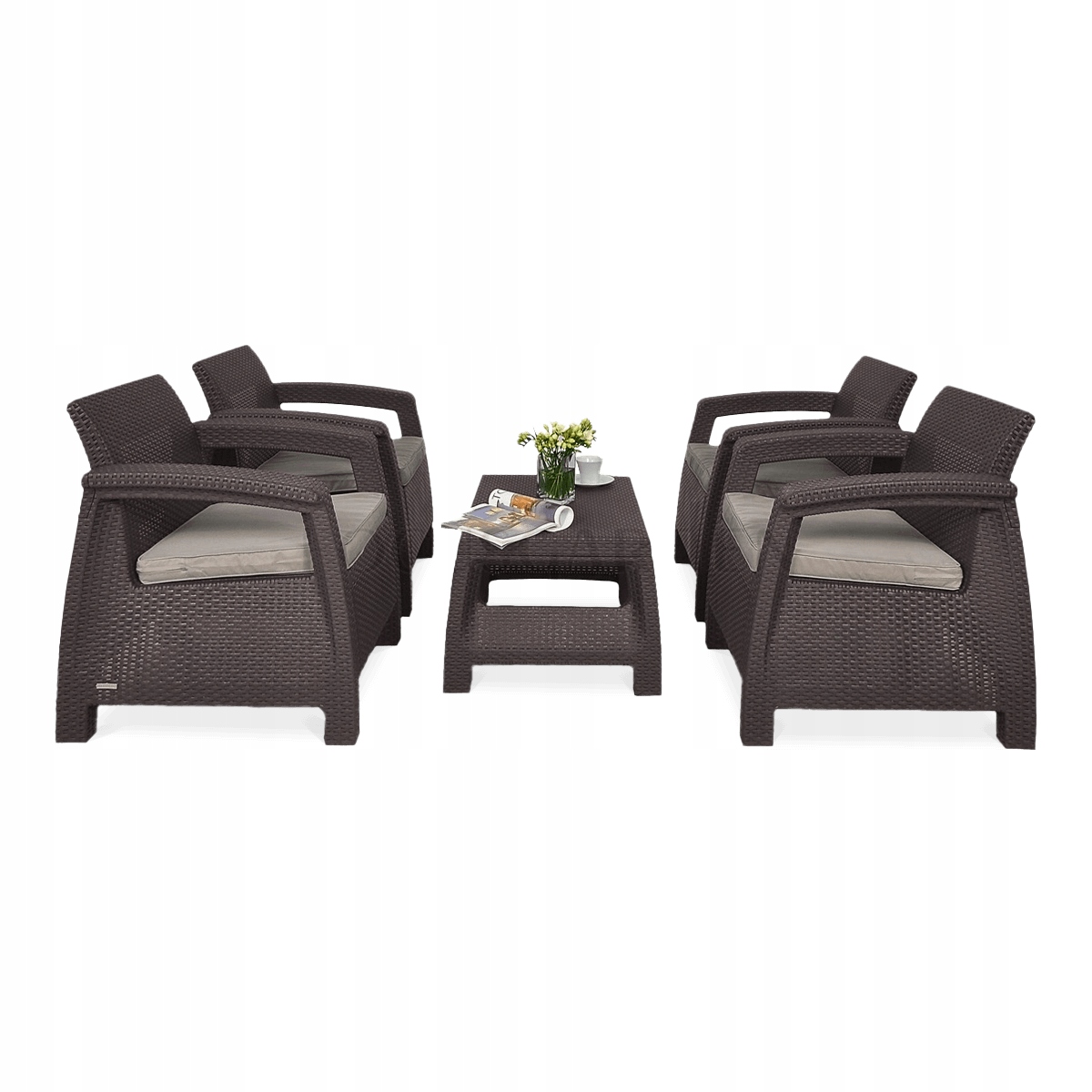 Komplet mebli ogrodowych Corfu Quattro dla 4 osób – Elegancja i komfort w Twoim ogrodzie