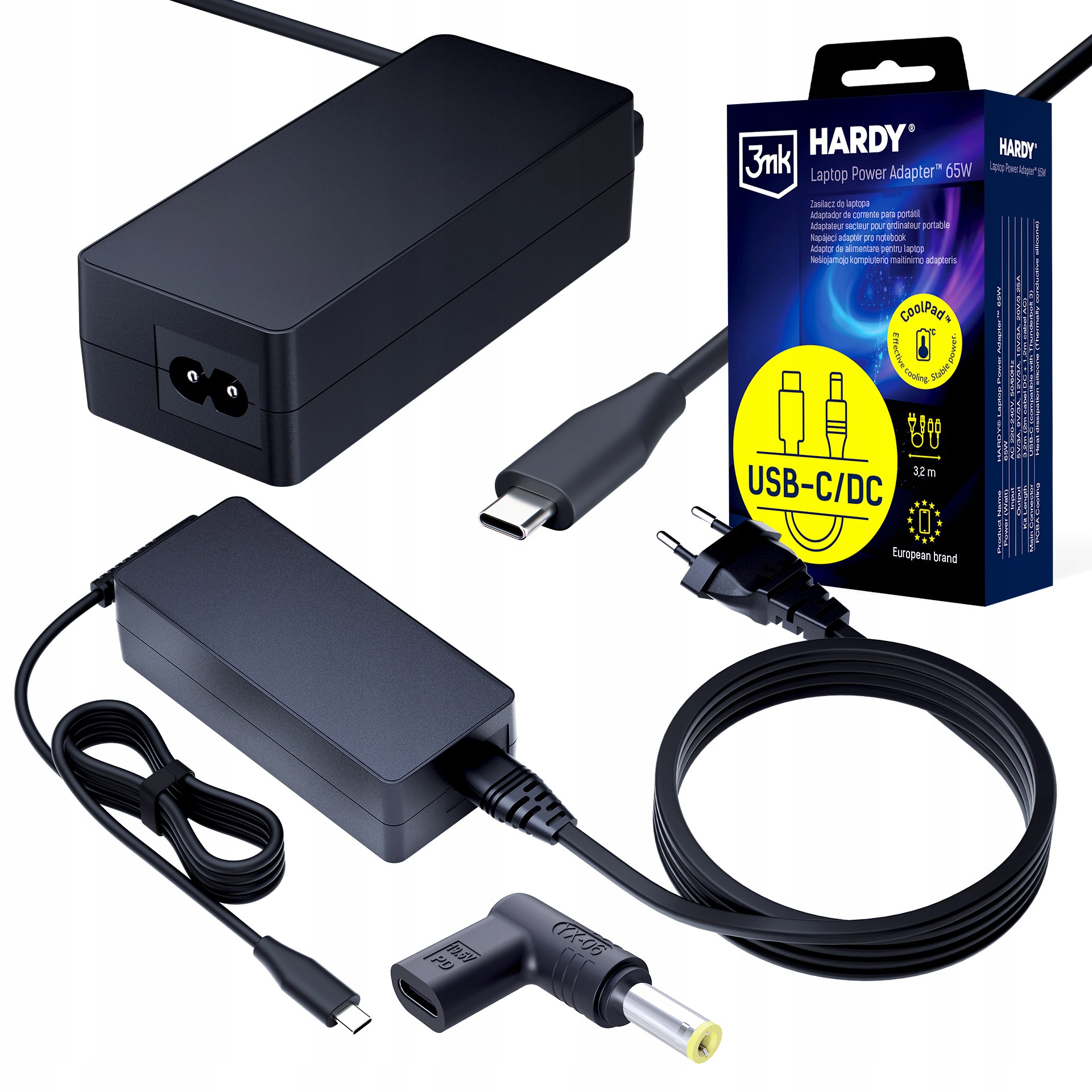 Zasilacz Hardy® Laptop Power Adapter™ 65W – Uniwersalne zasilanie dla laptopów