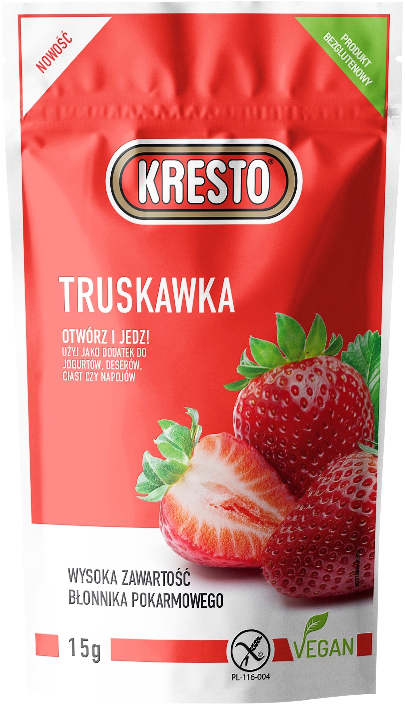 Liofilizowana truskawka Kresto 15 g – Smak lata w każdej chwili