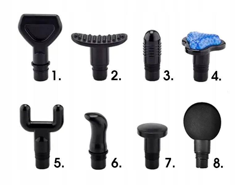 Zestaw 8 wymiennych głowic do precyzyjnego masażu
