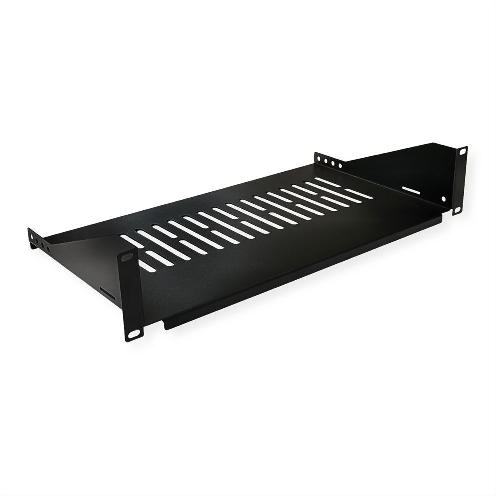 Półka VALUE 19, 485 x 250 mm, 2HE, maks. 10 kg, czarna – Idealne rozwiązanie do szaf RACK