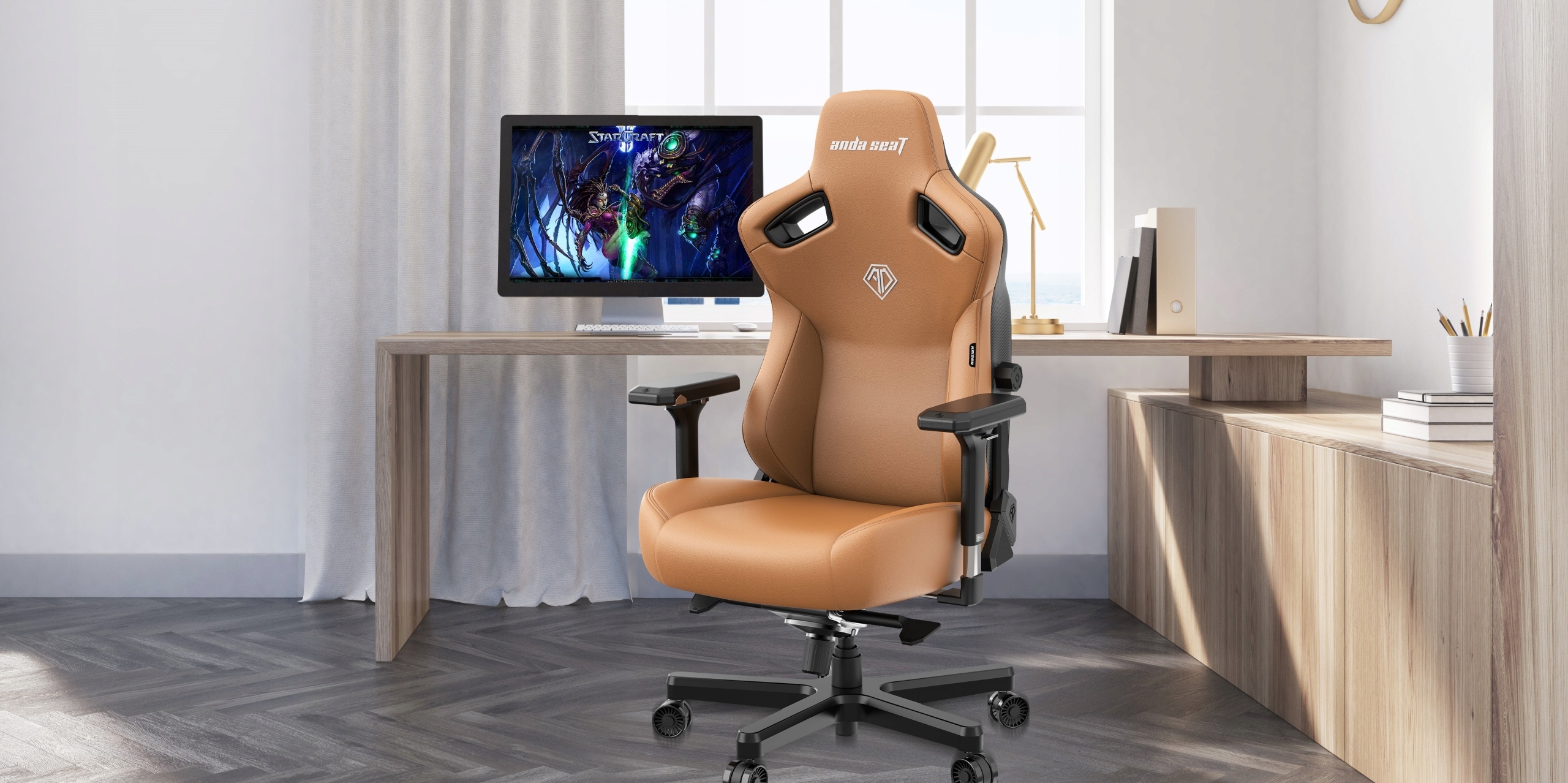 Fotel gamingowy Anda Seat Kaiser 3 XL - Brązowy - Komfort i styl w jednym