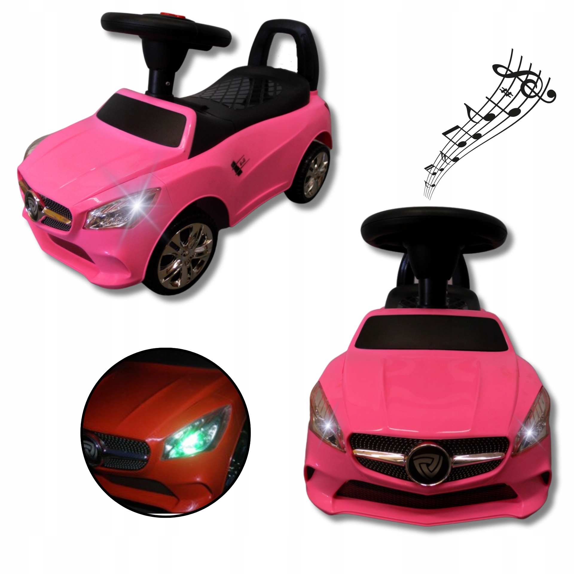 Muzyka, klakson i świecące światła