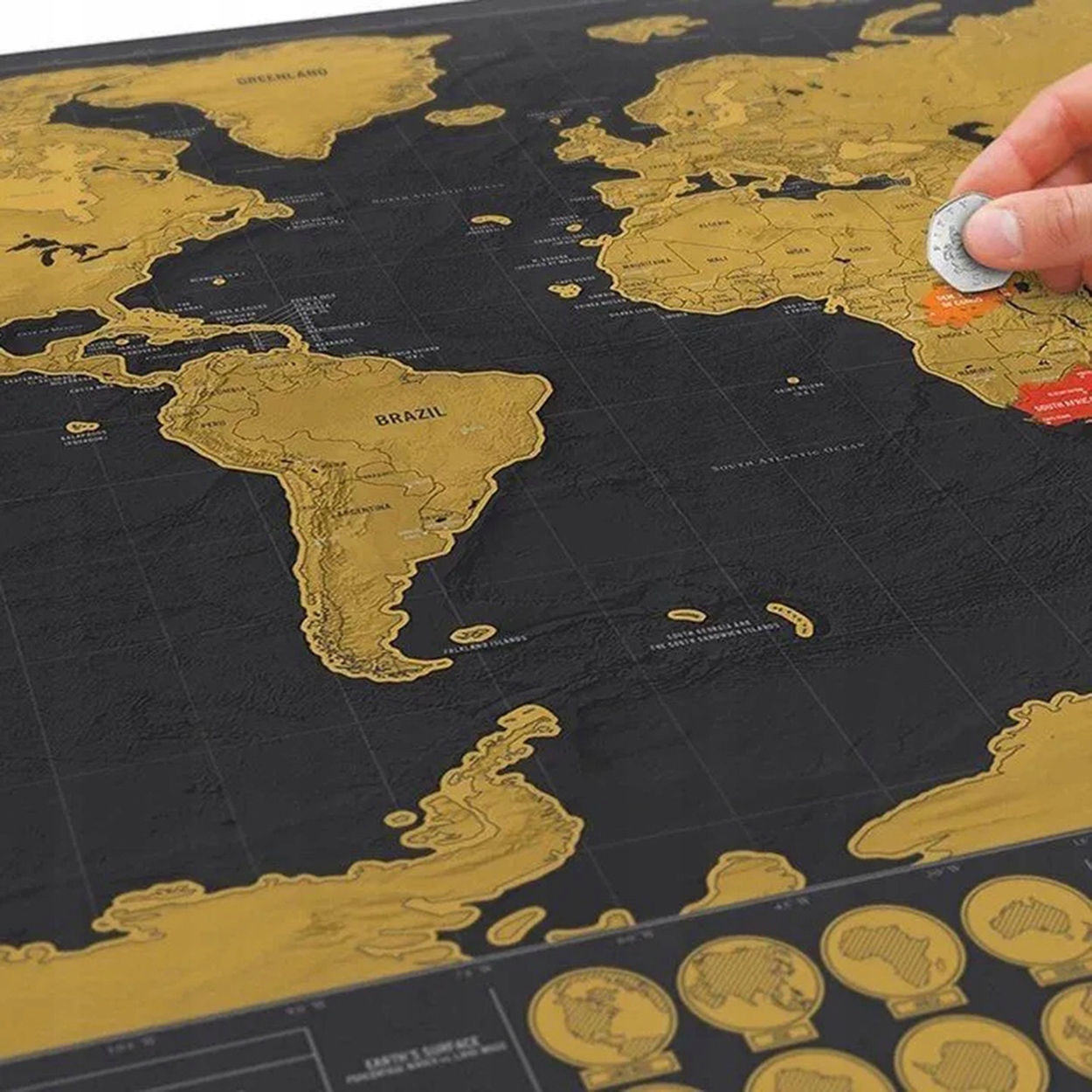 Mapa Świata Zdrapka dla Podróżnika - Plakat 82 × 59 cm | Odkrywaj i Zdrapuj