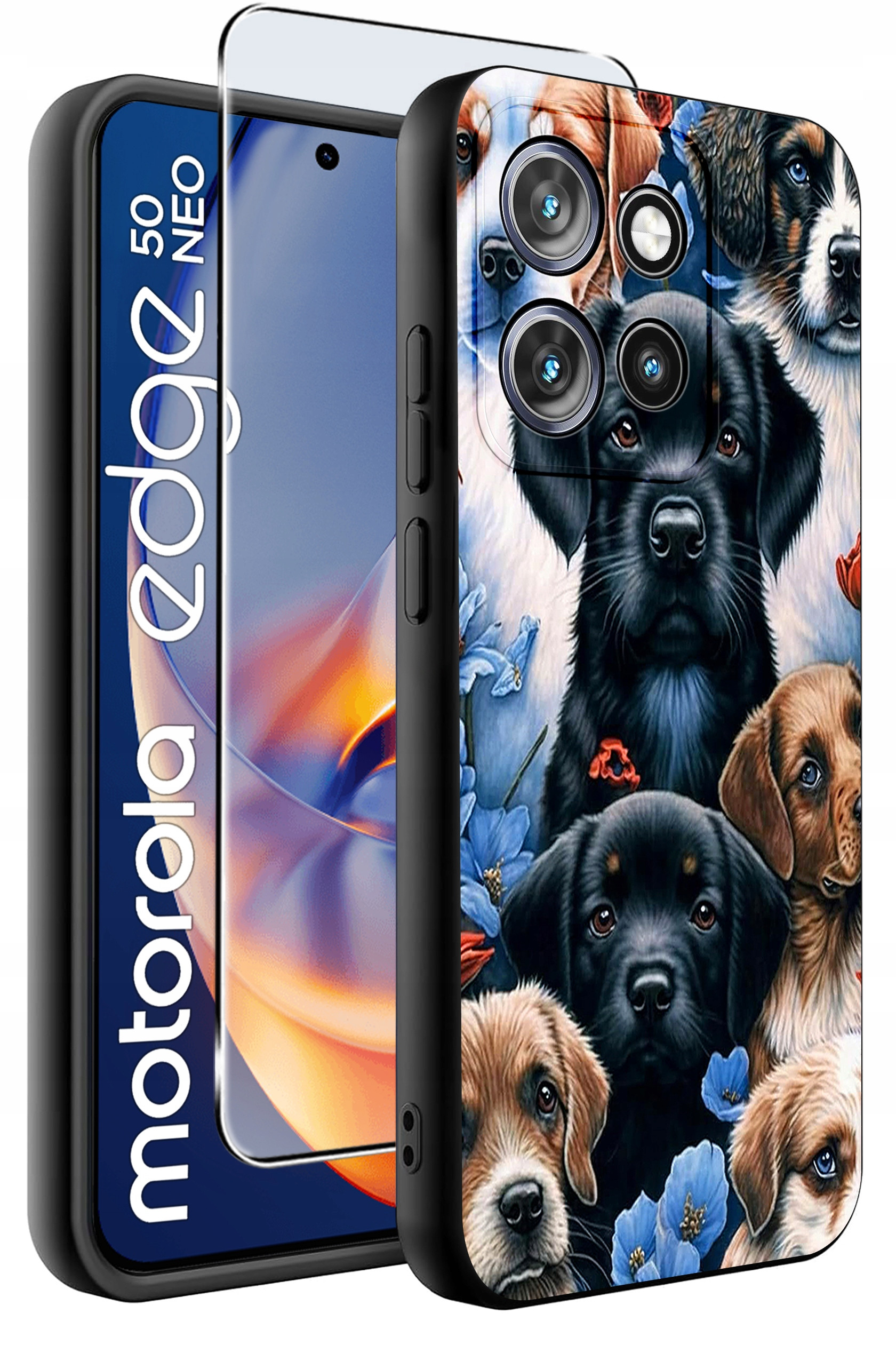 Etui do Motorola Moto EDGE 50 Neo WZORY | Silikonowe Matt Case z Szkłem Hartowanym 9H