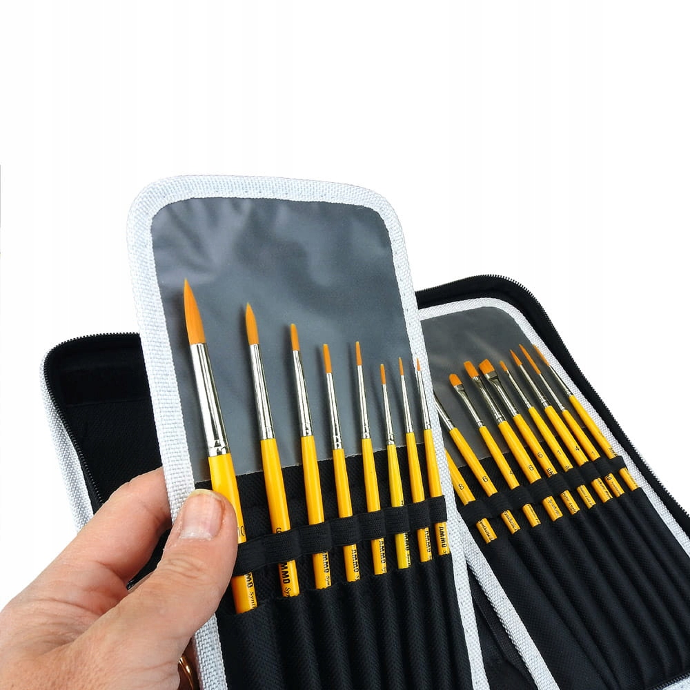 Zestaw 17 pędzli do różnych technik malarskich