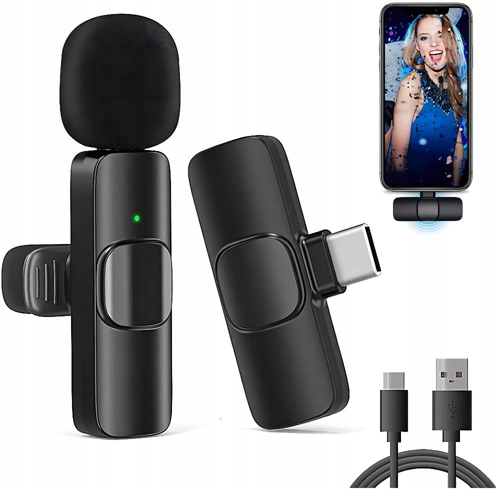 Bezprzewodowy mikrofon krawatowy PULUZ android USB-C – Doskonała jakość dźwięku w zasięgu ręki