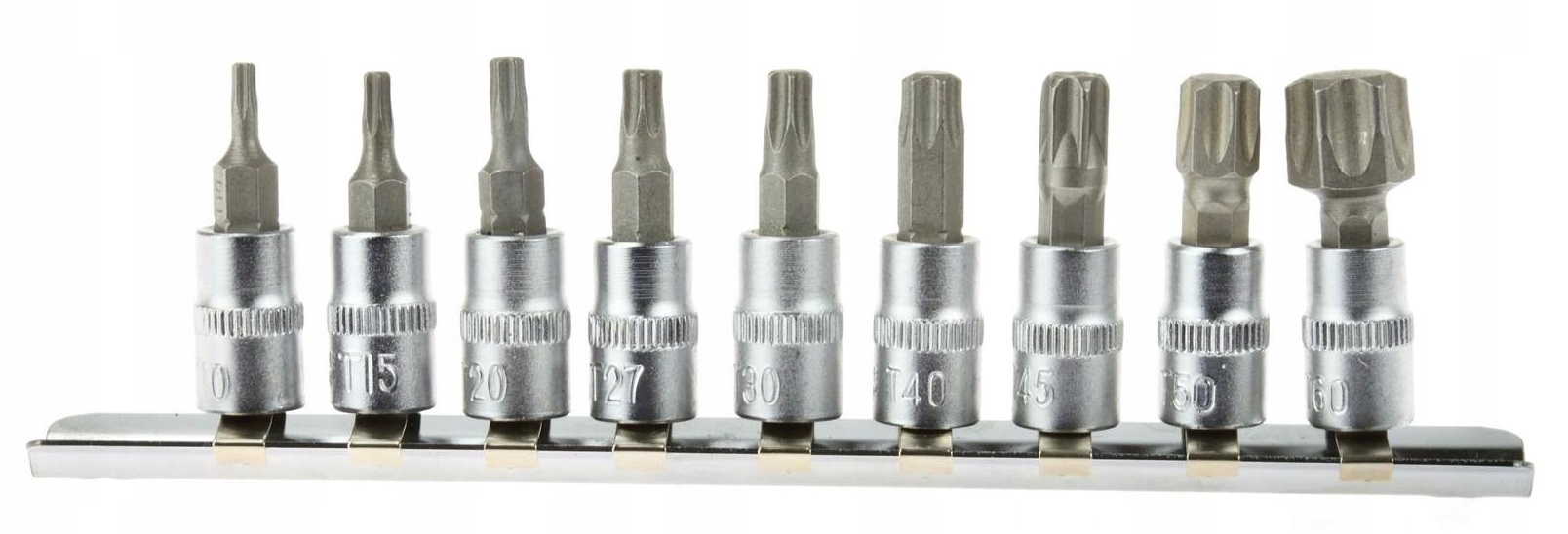 Klucze TORX w zestawie: T10, T15, T20, T27, T30, T40, T45, T50, T60 – Pełna gama rozmiarów