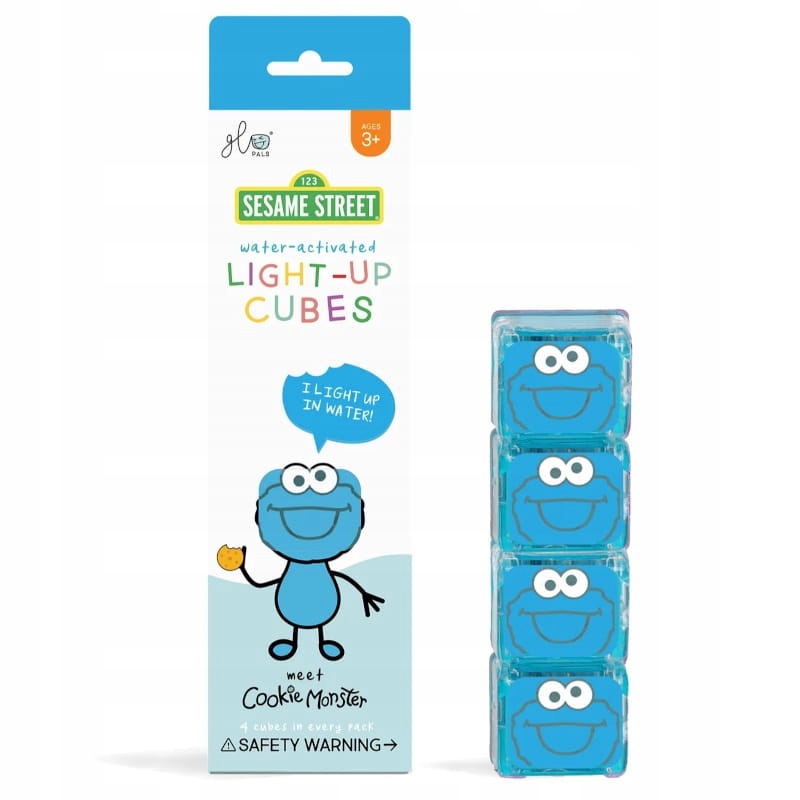 Glo Pals – Kostki sensoryczne świecące w wodzie - Ciasteczkowy Potwór