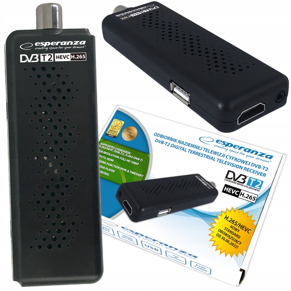 Tuner cyfrowy DVB-T2 H.265/HEVC EV109R – Nowoczesne rozwiązanie dla telewizji cyfrowej