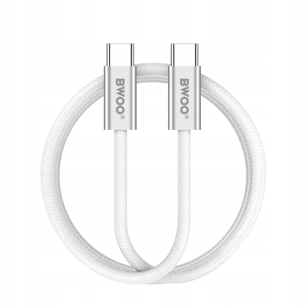BWOO kabel pleciony 240W USB-C - USB-C BO-X317C-C 1m biały – Szybkie ładowanie dla wymagających