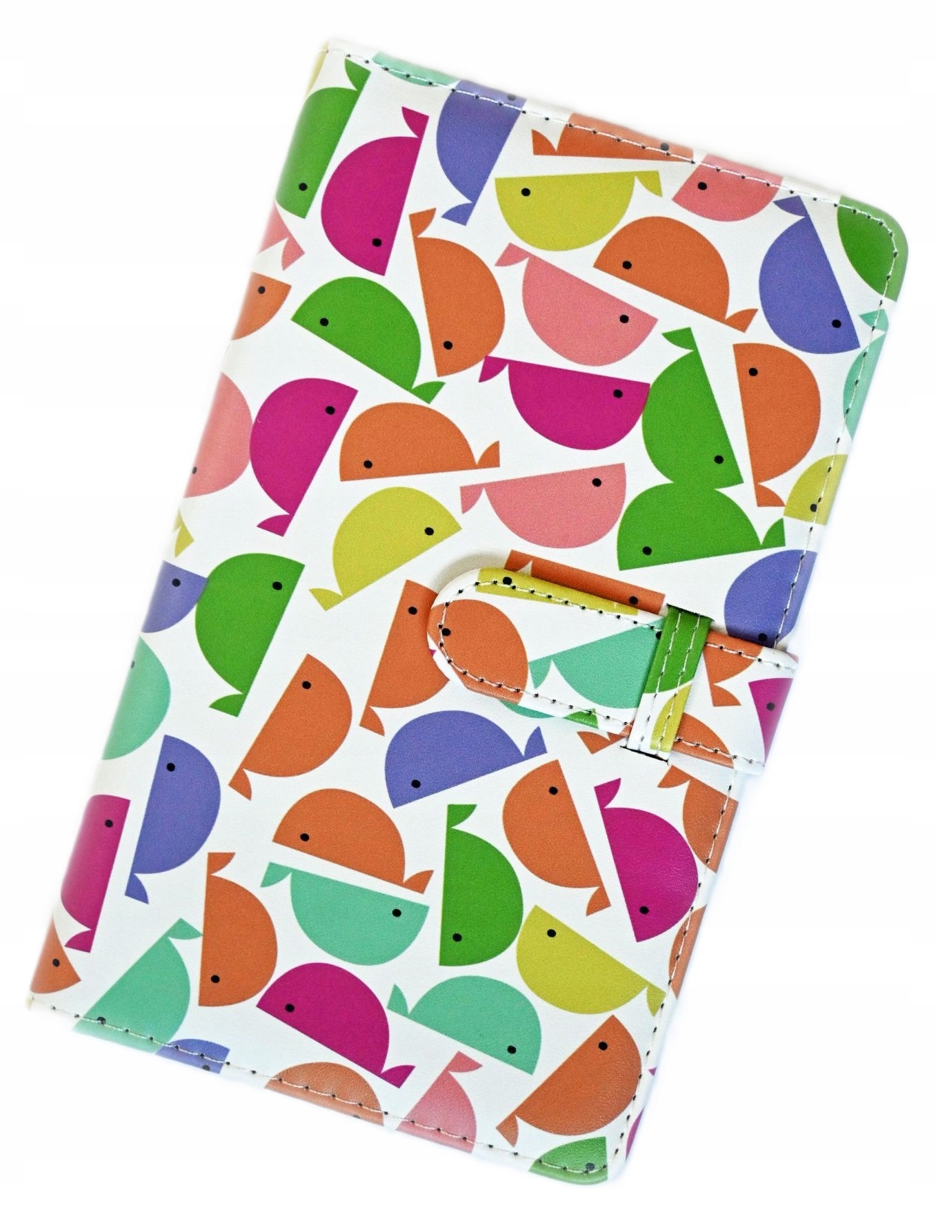 Ozdobna oprawa z ekoskóry – Wzór: Wieloryby