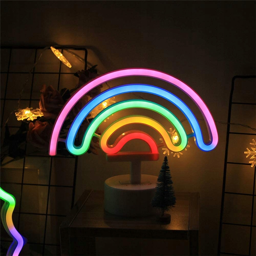 NEON LED TĘCZA WISZĄCY LAMPKA ŚCIENNA – Ożyw swoje wnętrze