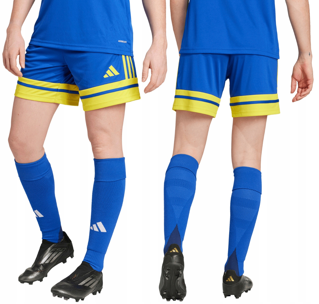 Spodenki damskie adidas Squadra 25 niebiesko-żółte JN5408 – Idealne dla każdej zawodniczki
