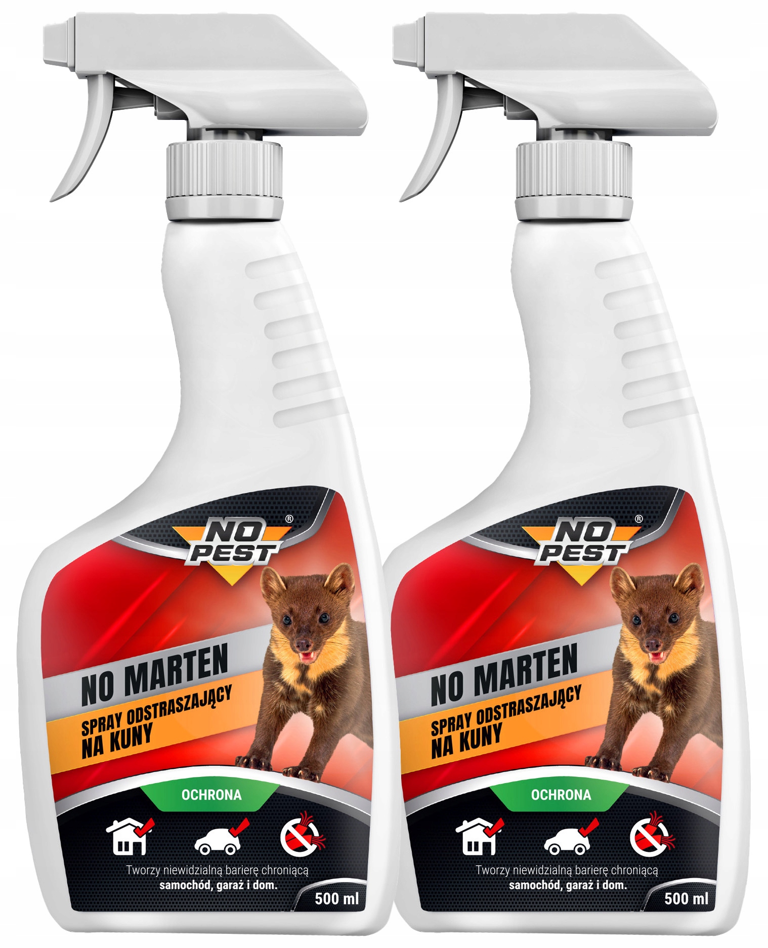 Spray Środek Płyn Preparat na Kuny Łasice Gryzonie Odstraszacz Kun 'No Marten'* 500ml (2 szt) – Skuteczna ochrona przed szkodnikami