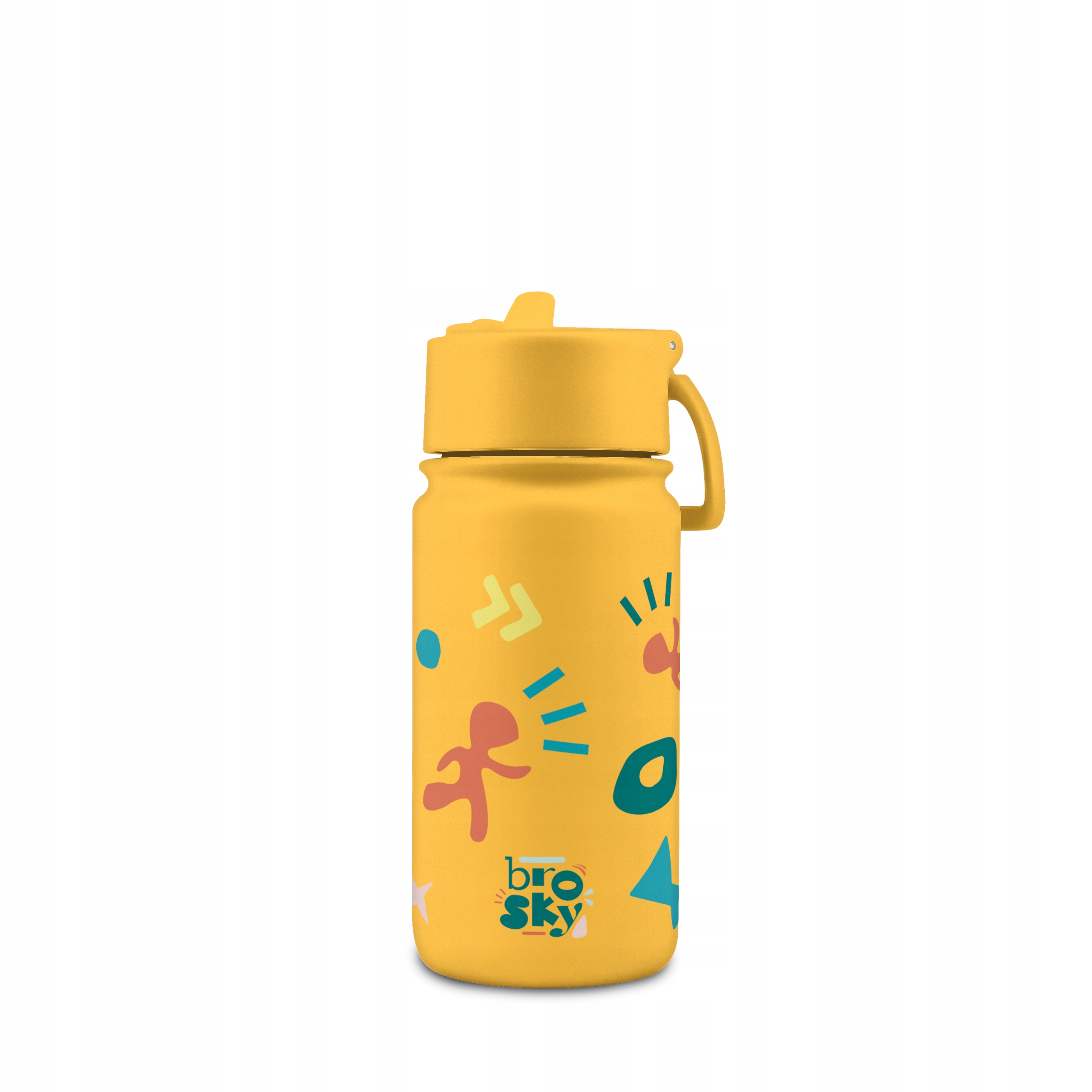 Brosky Pattern Stalowa butelka na wodę żółta 450 ml – Styl i funkcjonalność w jednym