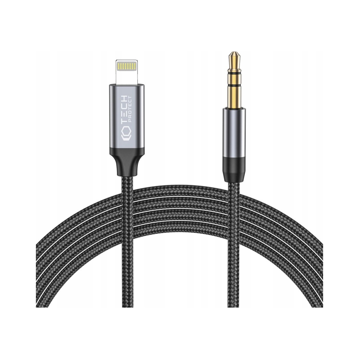 Przewód audio iPhone Lightning - mini jack 3.5mm 1m - czarny Tech-Protect – Wysoka jakość dźwięku w zasięgu ręki