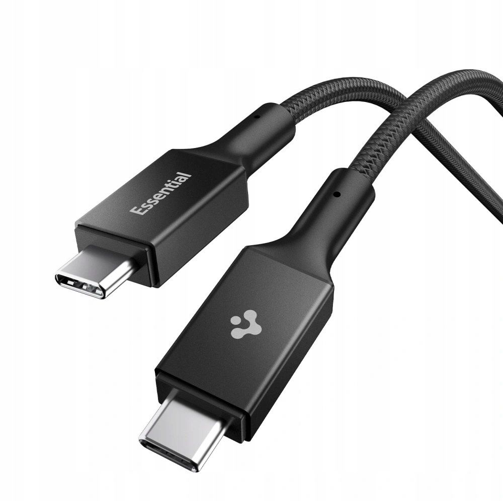 SPIGEN EB10015CC ESSENTIAL TYPE-C CABLE 100W 150CM BLACK – Niezawodny kabel do ładowania i transferu danych