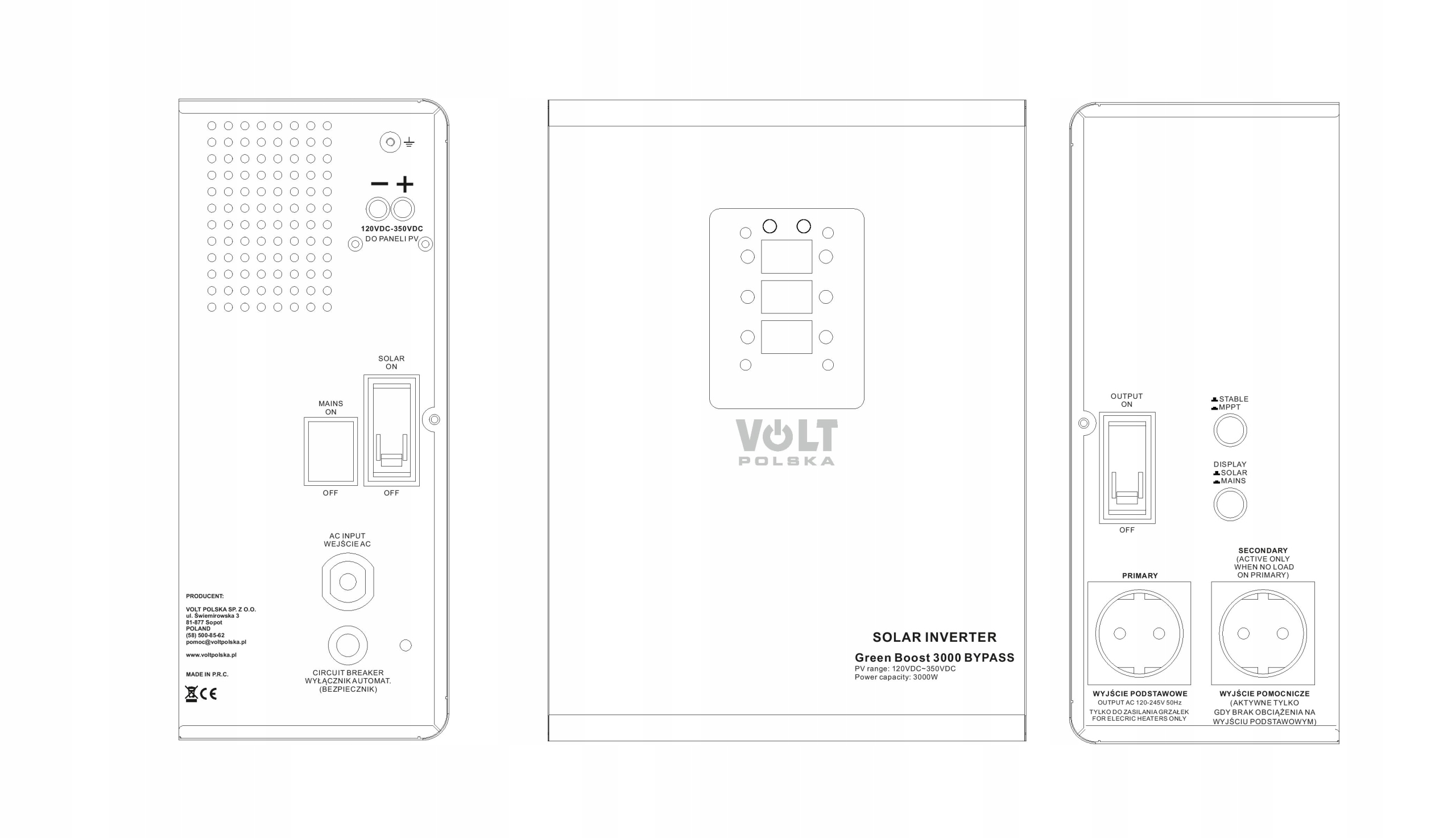 Elastyczność instalacji – Zakres napięcia wejściowego 120-350VDC