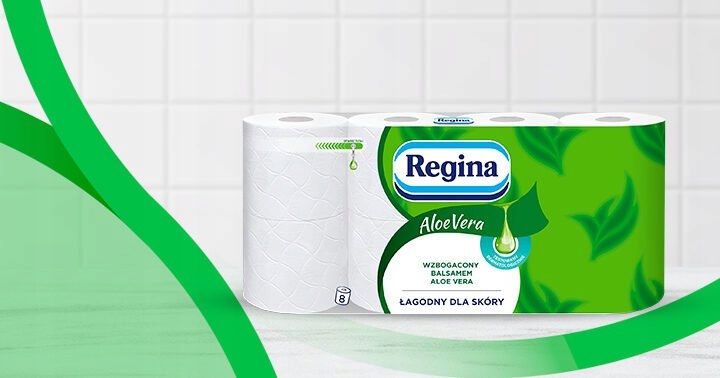 Regina Aloe Vera – Papier toaletowy celuloza, 3-warstwowy - Biały