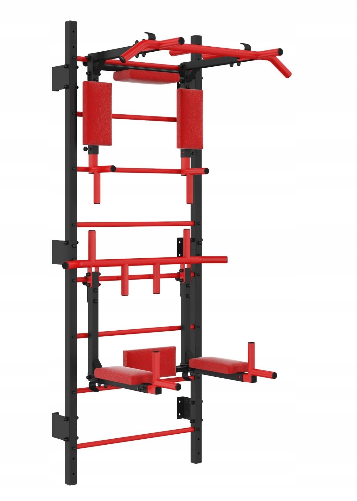Drabinka gimnastyczna UNDERFIT 228 x 110 cm z drążkiem i poręczami 2w1 – Idealna do treningu w domu